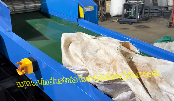 PP Raffia Jumbo Bag Crusher Super Big Sacks Grinder กับเครื่องมือสแตนเลสสแตนเลส Rotary Blades ทนทาน 1600B